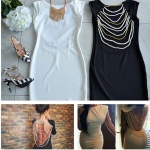 Back statement mini dress